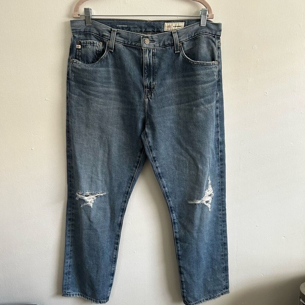 Ag Adriano Goldschmied Blue Boyfriend Jeans Relaxed Fit